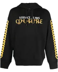 Versace Jeans Hoodie mit Logo-Print Schwarz