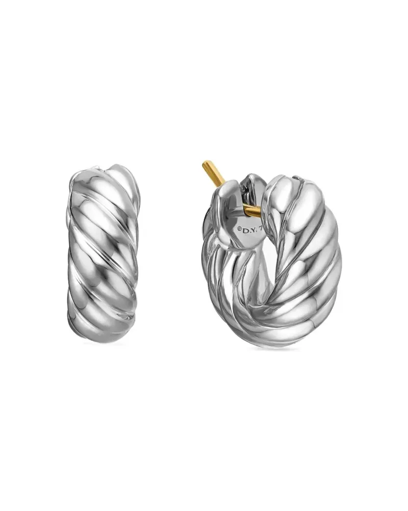 David Yurman Sculpted Cable Creolen aus Sterlingsilber 14,4mm Silber