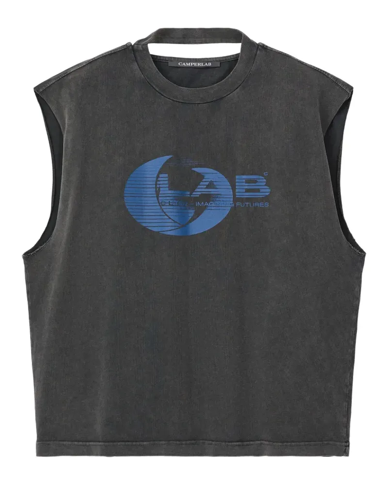 Camper Tanktop mit grafischem Print - Grau Grau