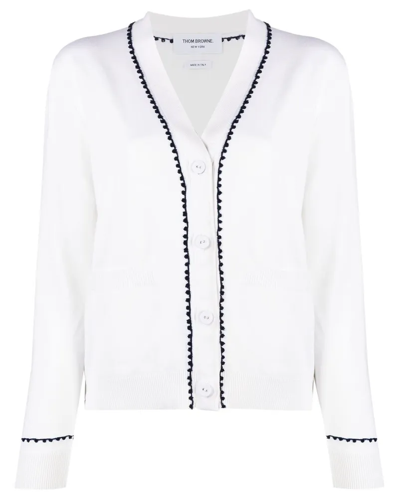 Thom Browne Cardigan mit V-Ausschnitt - Weiß Weiß