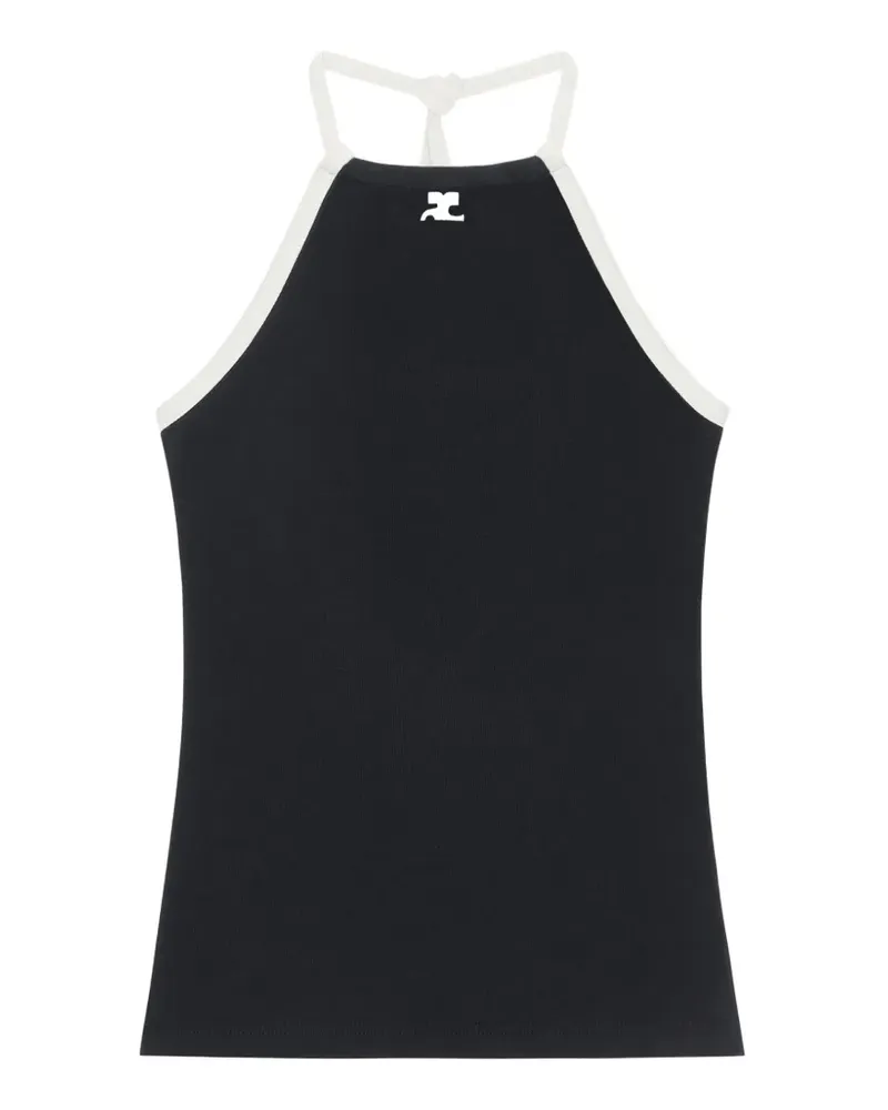 Courrèges Oberteil mit Schleife hinten - Schwarz Schwarz