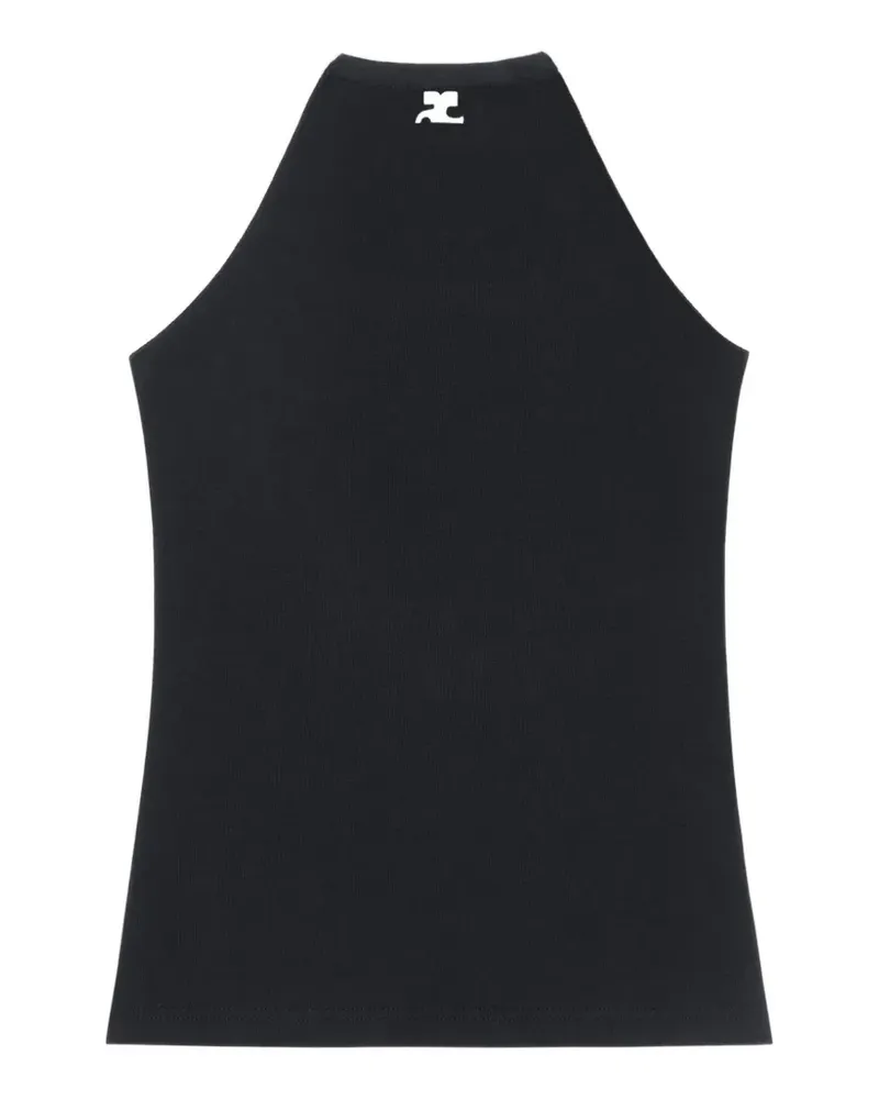 Courrèges Oberteil mit Schleife hinten - Schwarz Schwarz