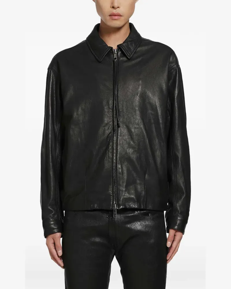 Giorgio Brato zip-up leather jacket - Schwarz Schwarz