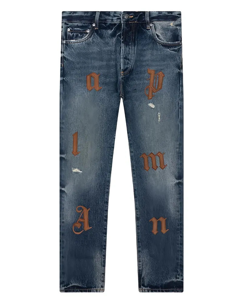 Palm Angels Jeans mit Logo-Patch - Blau Blau