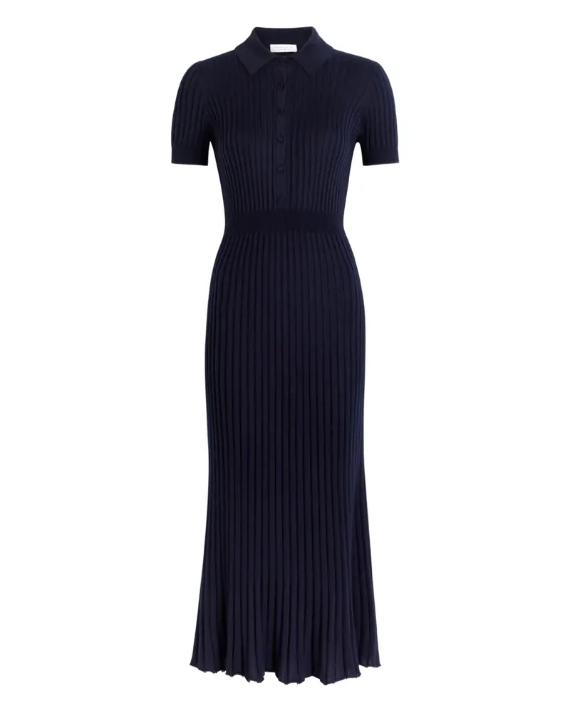 Gabriela Hearst Amor ribbed short-sleeve midi dress - Blau Blau