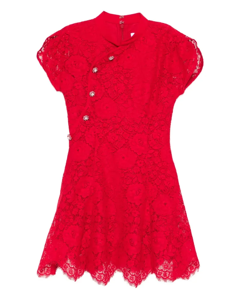Self-Portrait Minikleid aus Spitze - Rot Rot