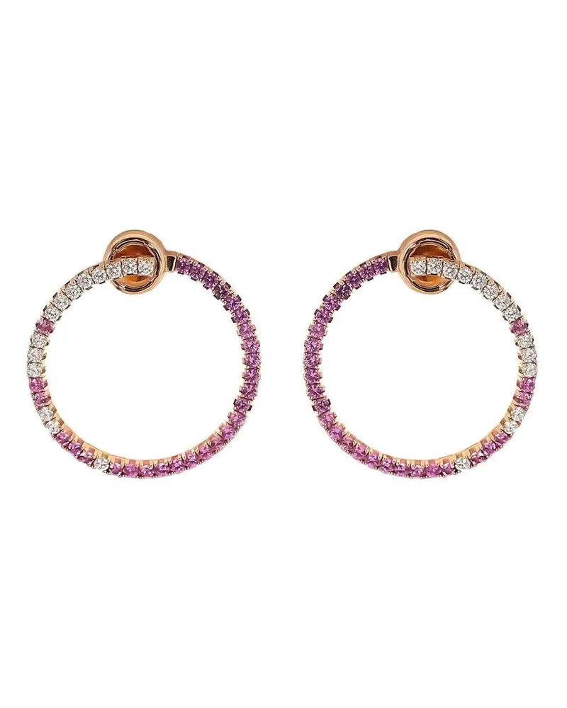 Roberto Demeglio diamond and pink sapphire hoop earrings - Rosa Rosa