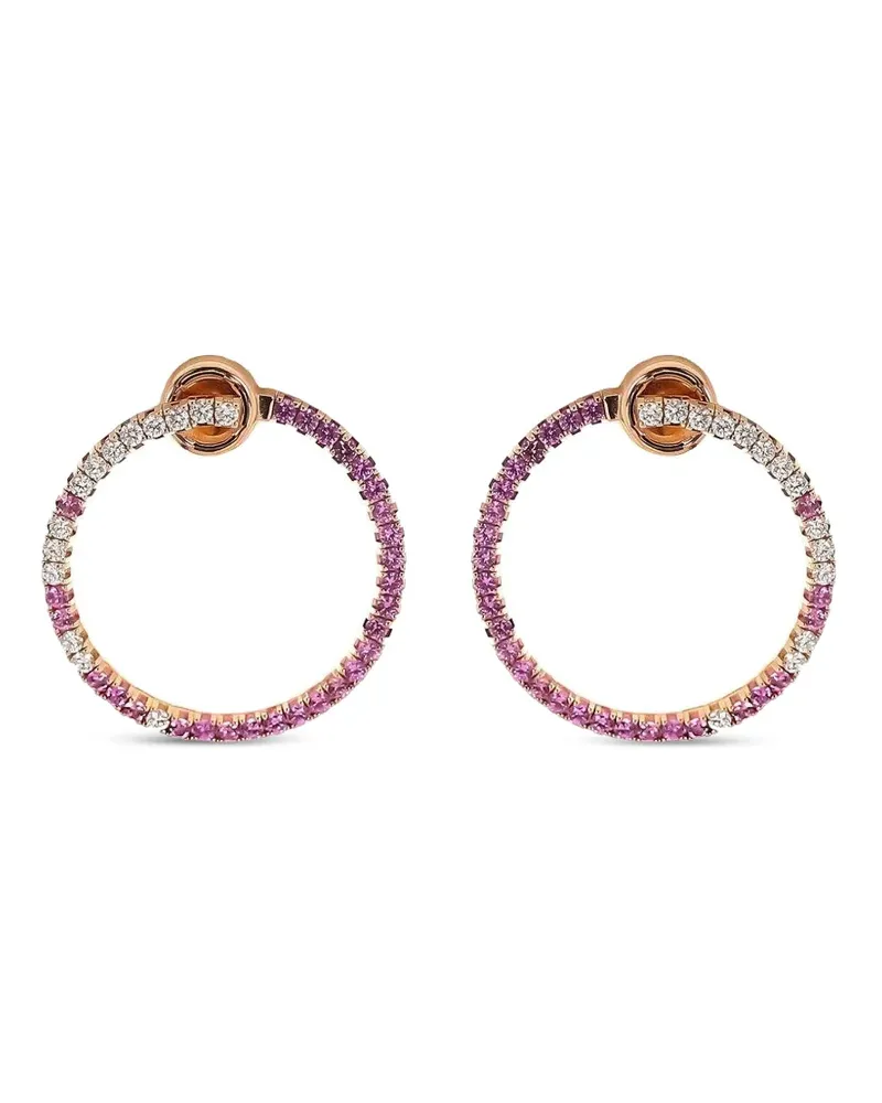Roberto Demeglio Creolen mit Diamanten und pinkem Saphir - Rosa Rosa