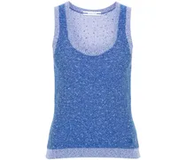 Boucle-Oberteil mit Logostickerei - Blau