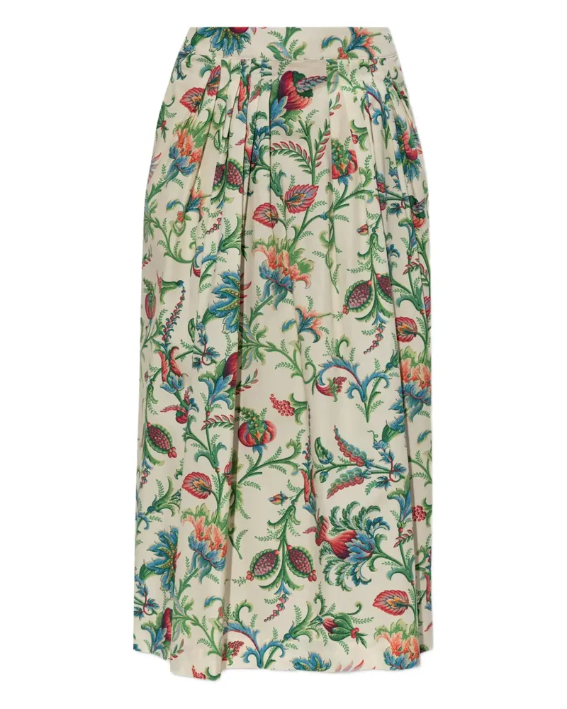 Etro floral-pattern midi skirt - Nude Nude