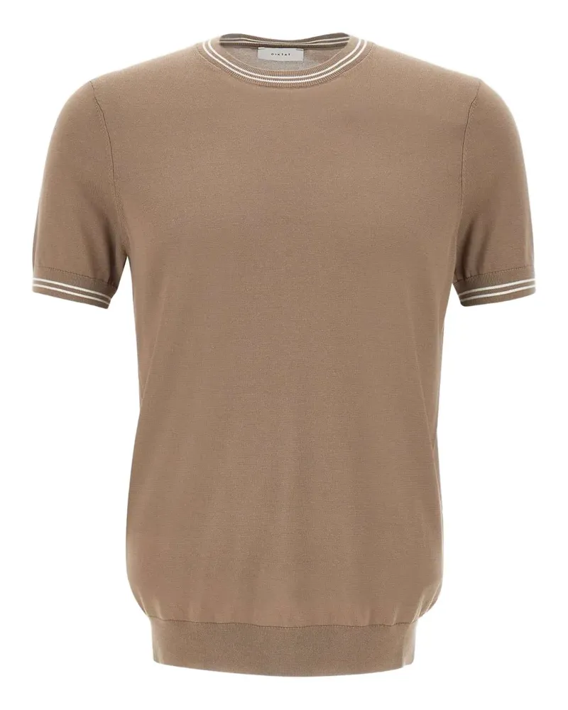 Diktat Rundhals-T-Shirt mit geripptem Saum - Nude Nude