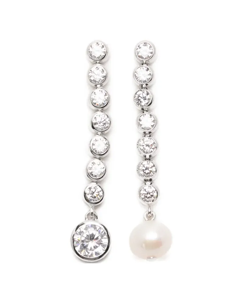 Completedworks zirconia-embellishment earrings - Silber Silber