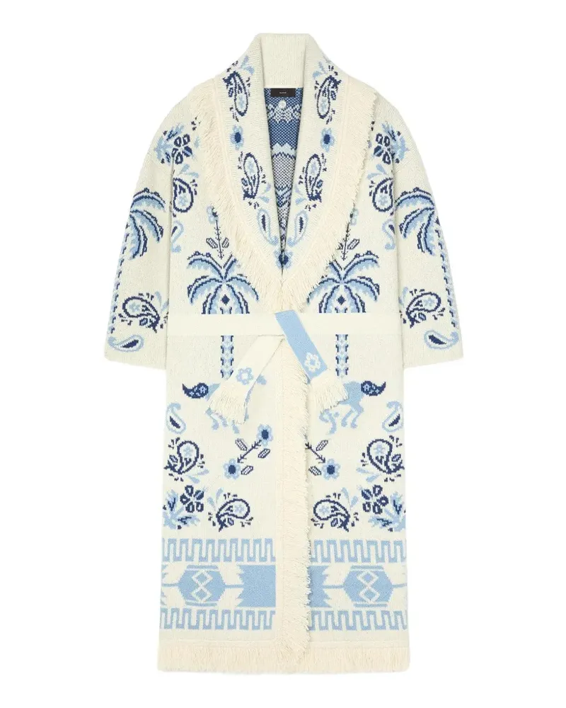 Alanui Island Roots Foulard belted cardigan - Nude Nude