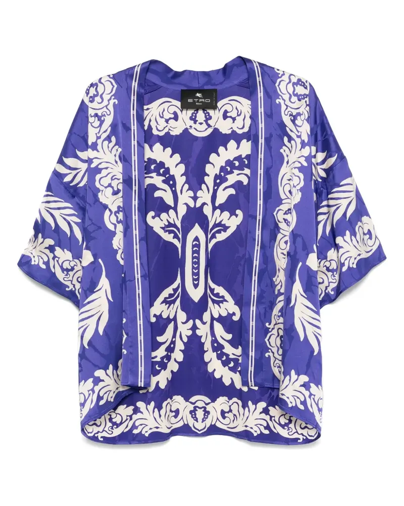 Etro Jacke mit Blumen-Print - Blau Blau