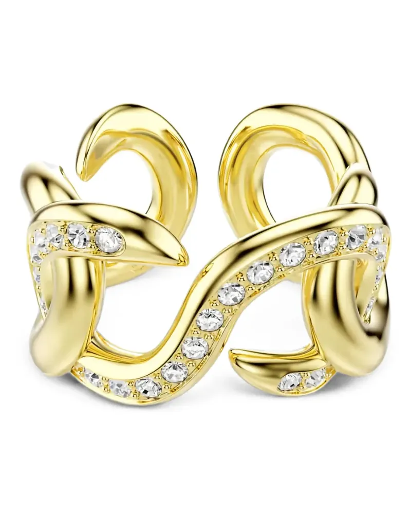 Swarovski Dextera crystal-embellished intertwined ring - Gold Gold