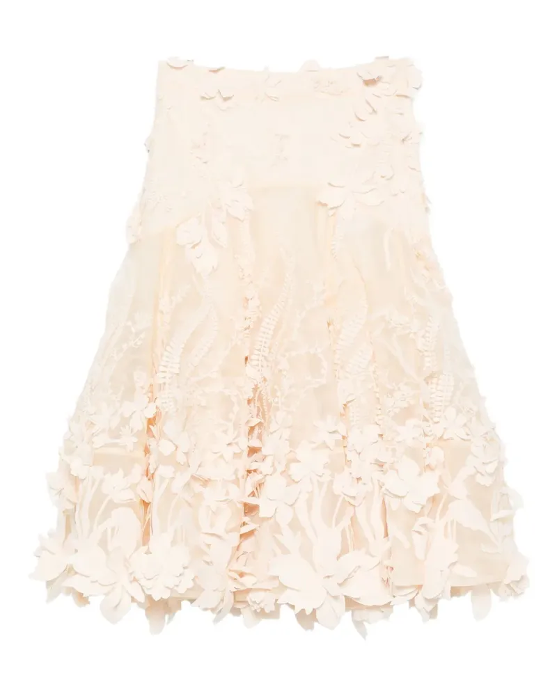 Zimmermann Midirock mit Blumenapplikation - Nude Nude