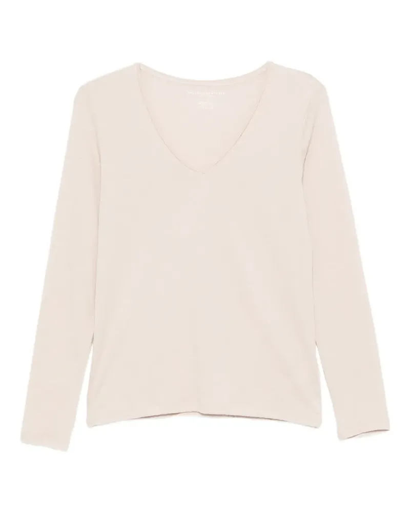 Majestic Langarmshirt mit V-Ausschnitt - Rosa Rosa