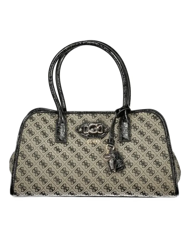 Guess Tote Bag mit Monogramm-Print - Nude Nude