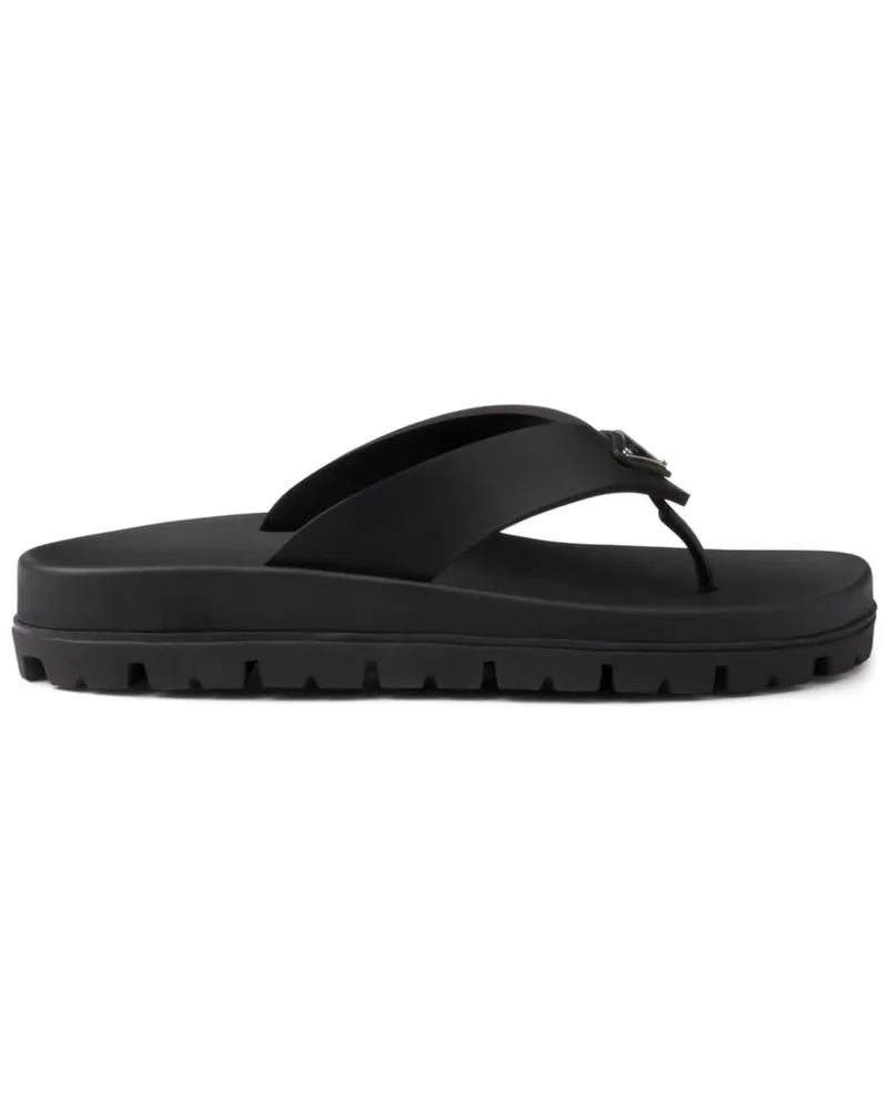 Prada Flip-Flops mit Logo - Schwarz Schwarz