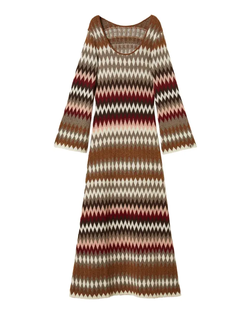 Twin-Set dual-use long jacquard knit dress - Braun Braun