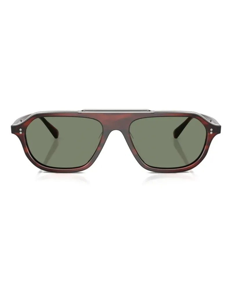 Oliver Peoples Estin tortoiseshell-effect pilot-frame sunglasses - Braun Braun