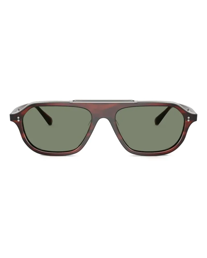 Oliver Peoples Estin tortoiseshell-effect pilot-frame sunglasses - Braun Braun