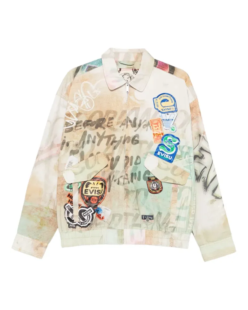 Evisu Jacke mit Graffiti-Print - Nude Nude