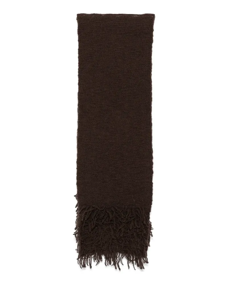 Semicouture Grob gestrickter Schal mit Fransensaum - Braun Braun