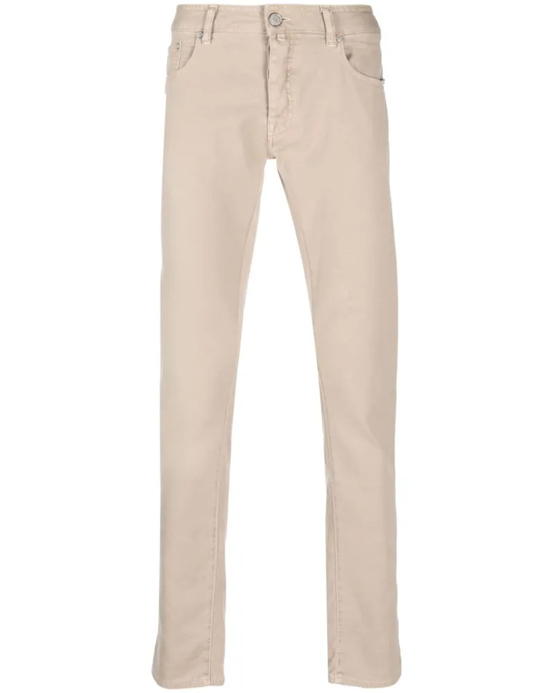 MOORER Halbhohe Straight-Leg-Jeans - Nude Nude