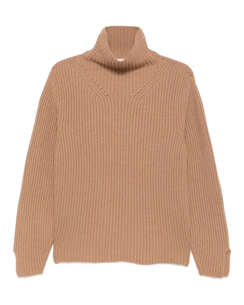 Liviana Conti Gerippter Rollkragenpullover - Braun Braun