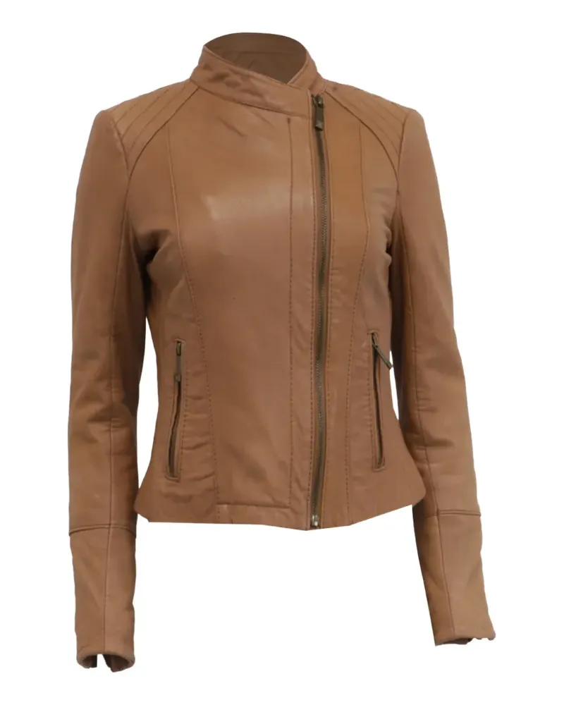 Michael Kors 2014 panelled leather jacket - Braun Braun