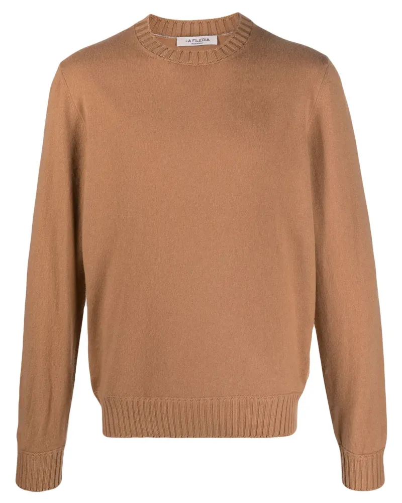 La Fileria Kaschmirpullover mit rundem Ausschnitt - Braun Braun