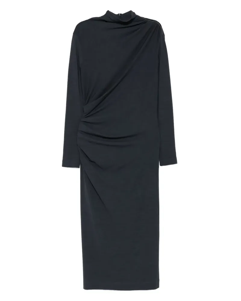 Brunello Cucinelli Midikleid mit Stehkragen - Blau Blau