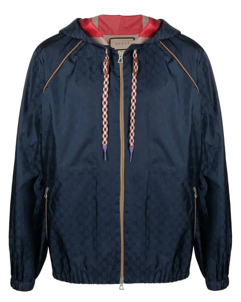 Gucci Kapuzenjacke aus GG Supreme-Jacquard - Blau Blau