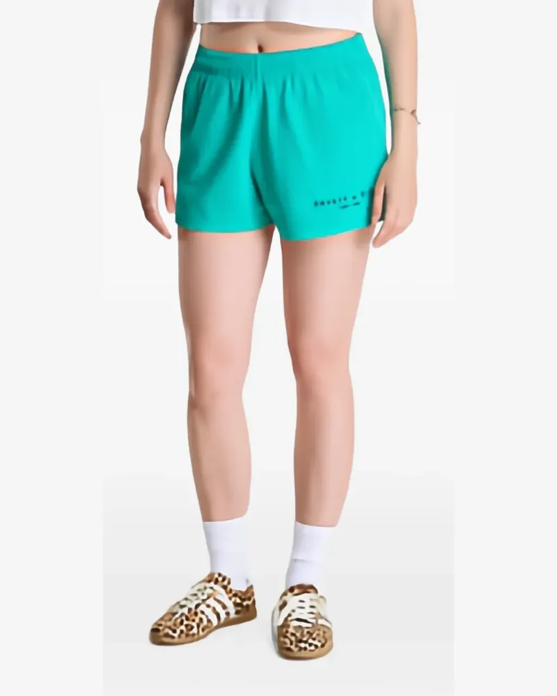 SPORTY & RICH title embroidered disco shorts - Blau Blau