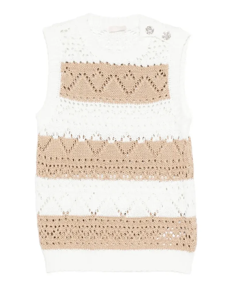 Liu Jo striped vest - Weiß Weiß