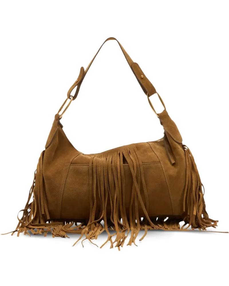 Vanessa Bruno Epaule fringed removable strap shoulder beg - Braun Braun