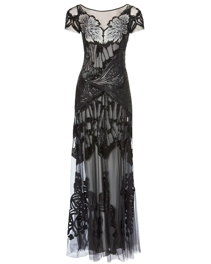 Temperley London Inez Midikleid - Schwarz Schwarz