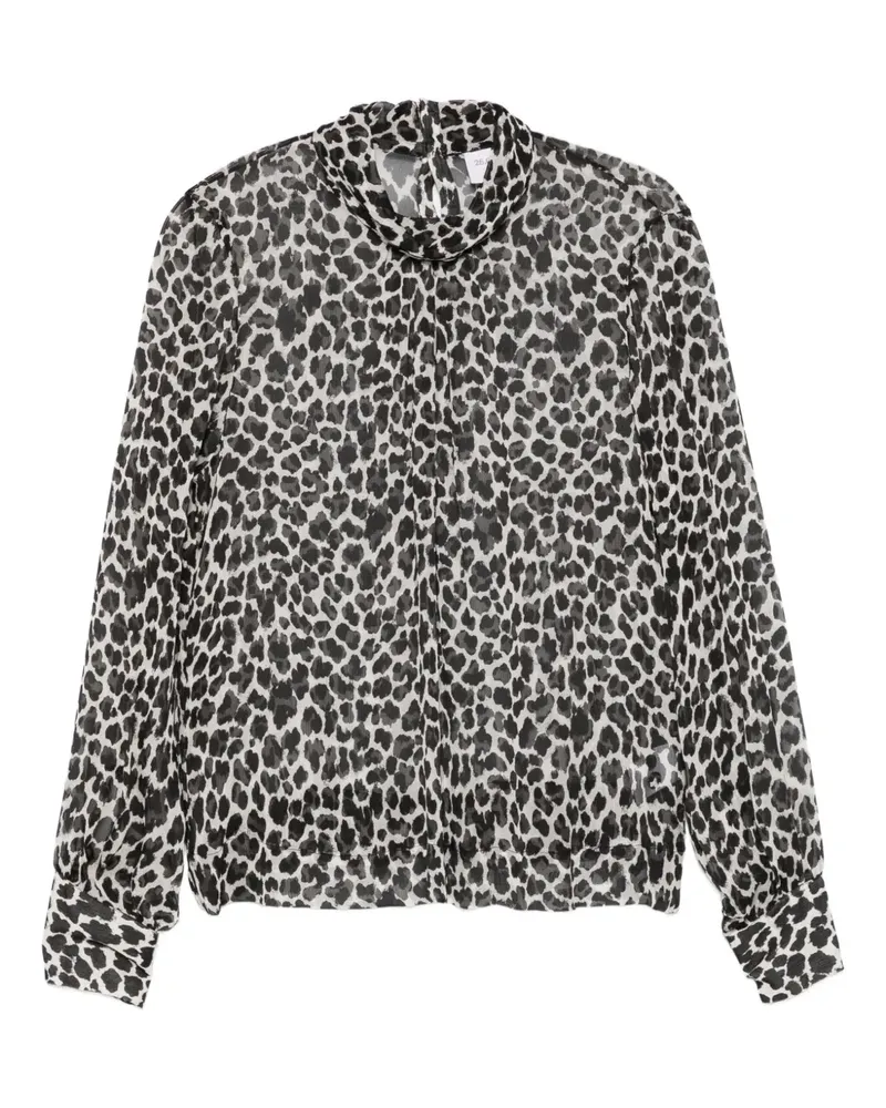 Caliban Bluse mit Animal-Print - Schwarz Schwarz