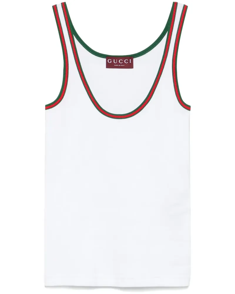Gucci Geripptes Tanktop mit Webstreifen - Weiß Weiß