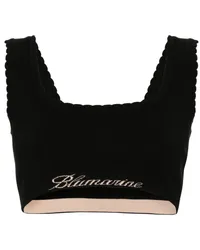 Blumarine Cropped-Oberteil aus Logo-Jacquard Schwarz