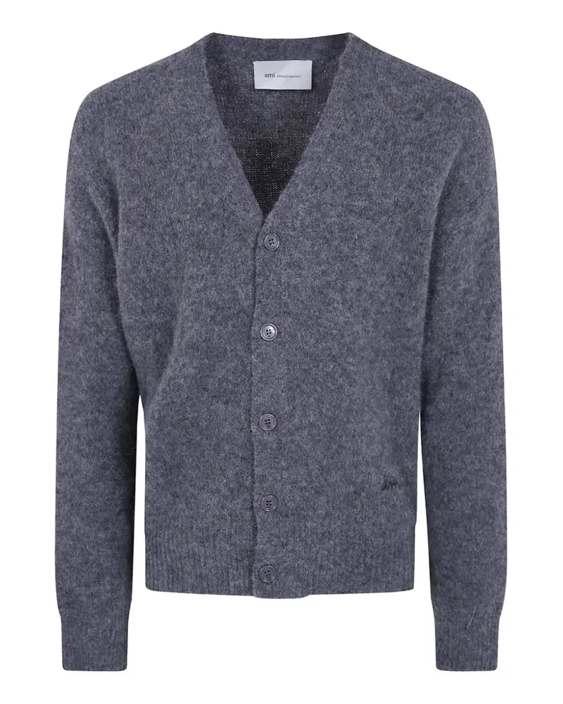 AMI Paris Cardigan mit V-Ausschnitt - Grau Grau