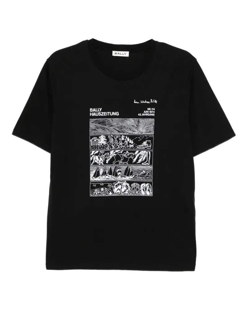 Bally T-Shirt mit grafischem Print - Schwarz Schwarz