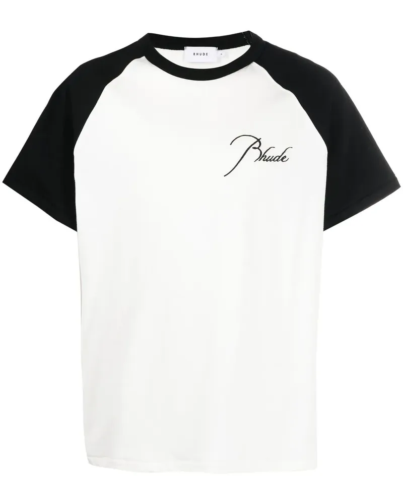 RHUDE T-Shirt mit Logo-Stickerei - Nude Nude