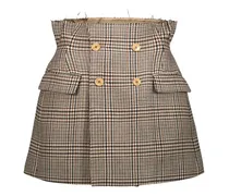 Doppelreihiger Minirock mit Hahnentritt - Nude