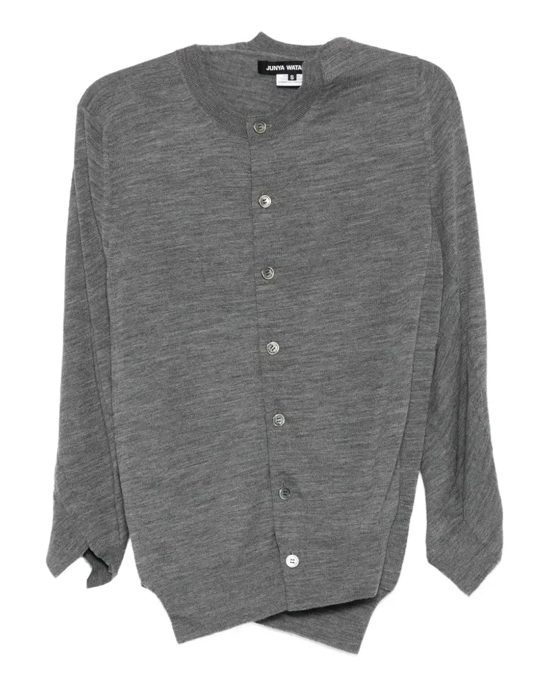 Junya Watanabe crew-neck asymmetric cardigans - Grau Grau