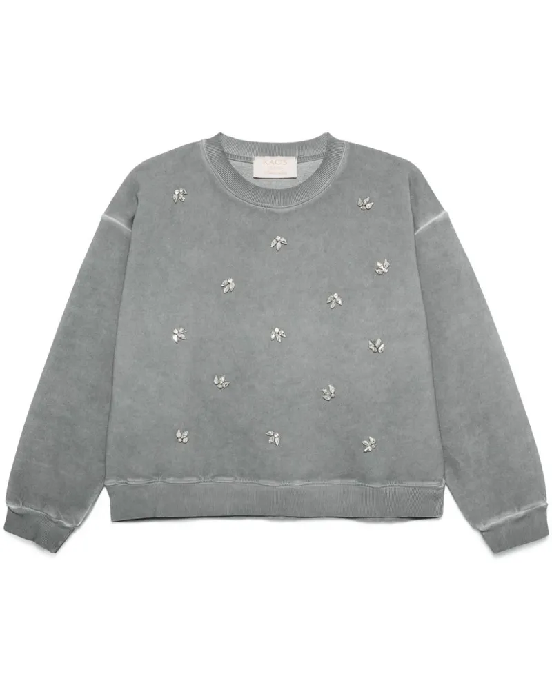 Kaos Sweatshirt mit Kristallen - Grau Grau