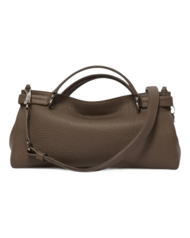 Orciani grained leather tote bag - Braun Braun