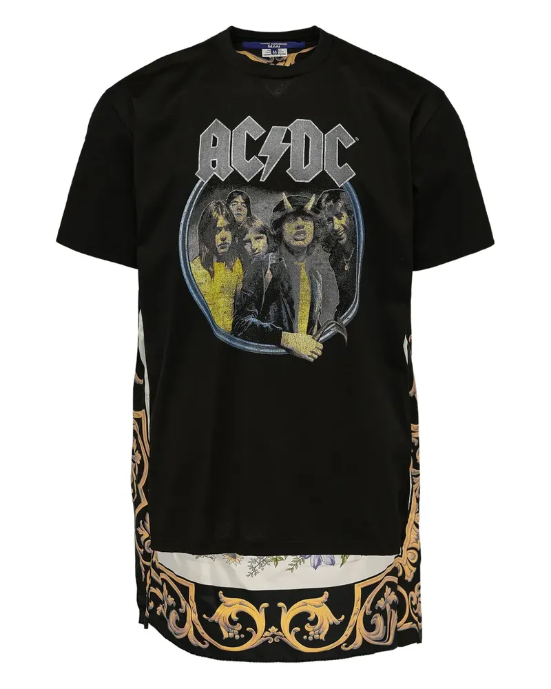 Junya Watanabe T-Shirt mit grafischem Einsatz - Schwarz Schwarz