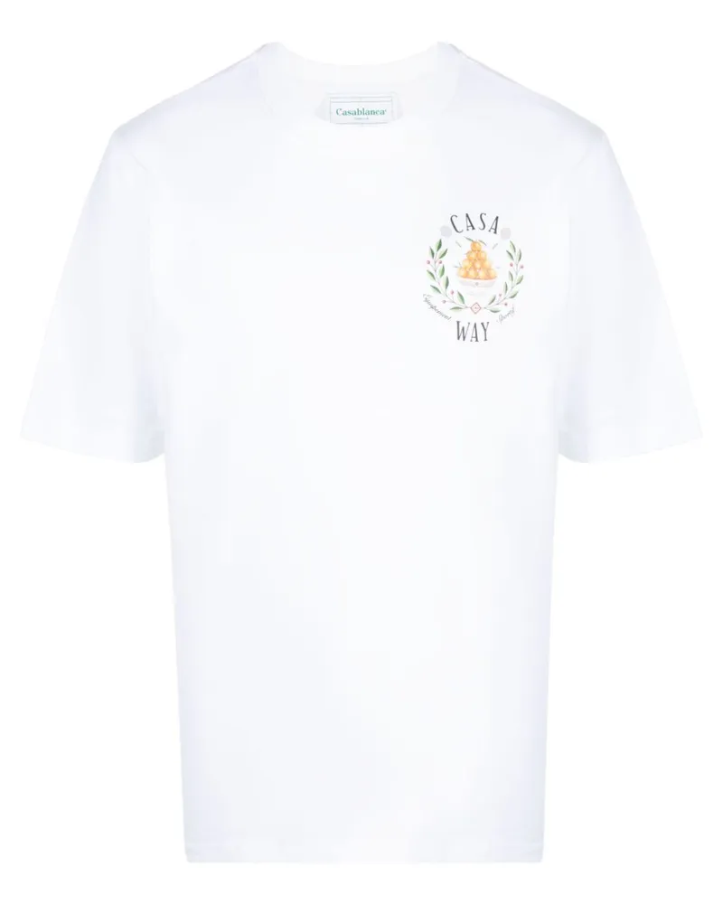 Casablanca Paris T-Shirt mit "Casa Way"-Print - Weiß Weiß